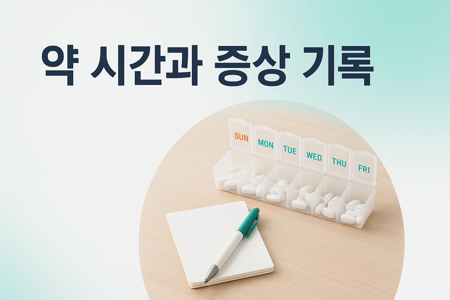송도 이레한의원에서 약 시간과 증상 기록을 함께 확인하는 안내 이미지
