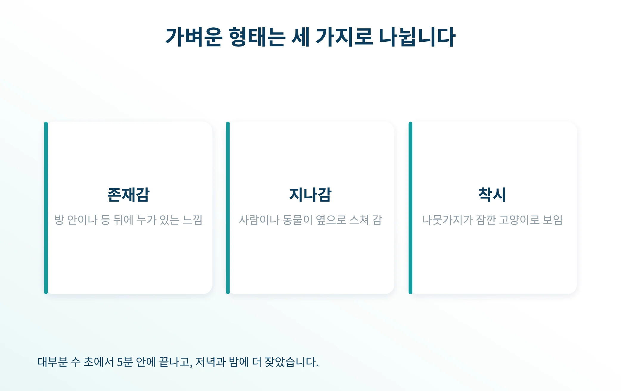 환시의 세 가지 가벼운 형태를 정리한 안내 이미지