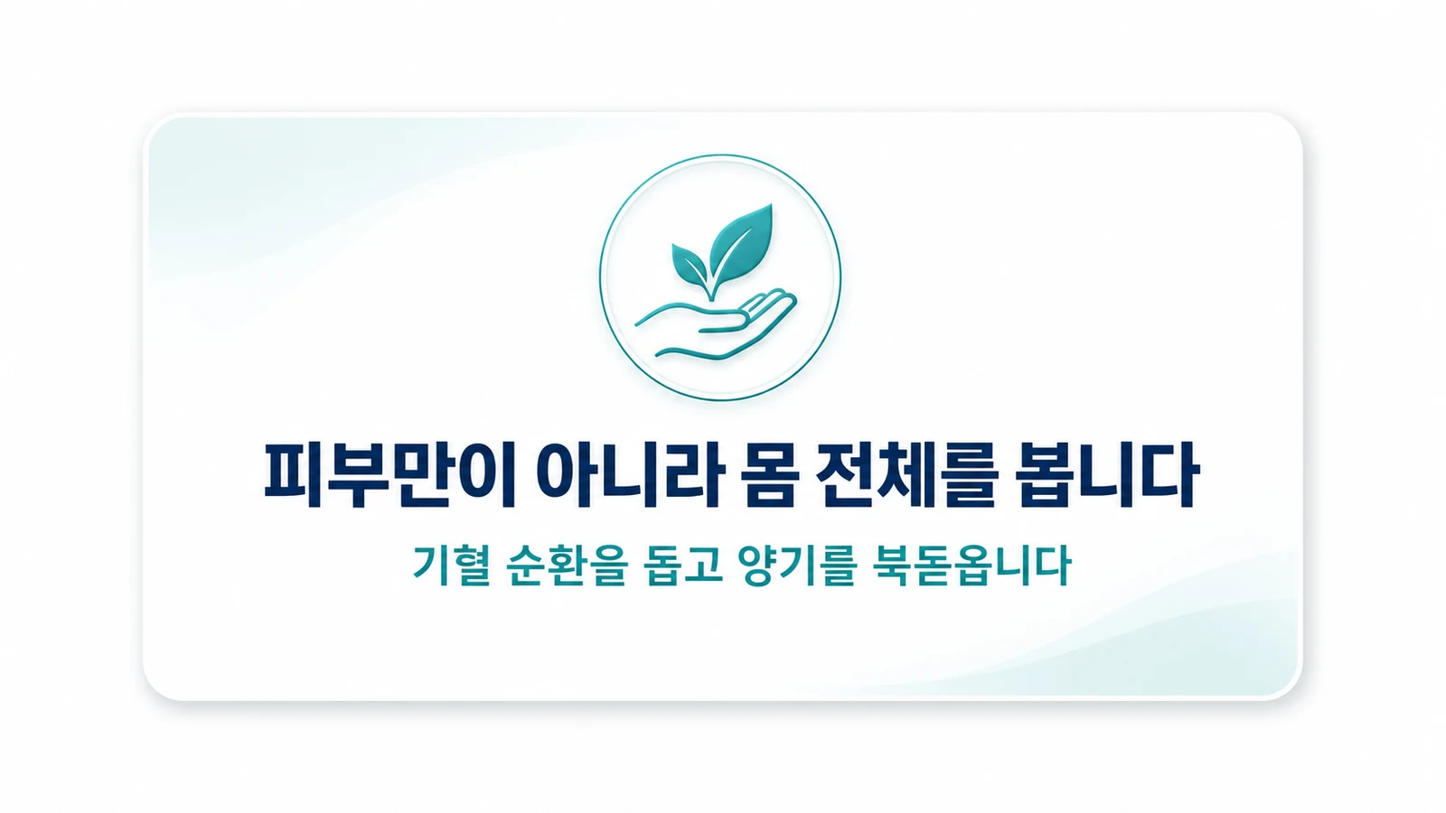 피부만이 아니라 몸 전체를 봅니다