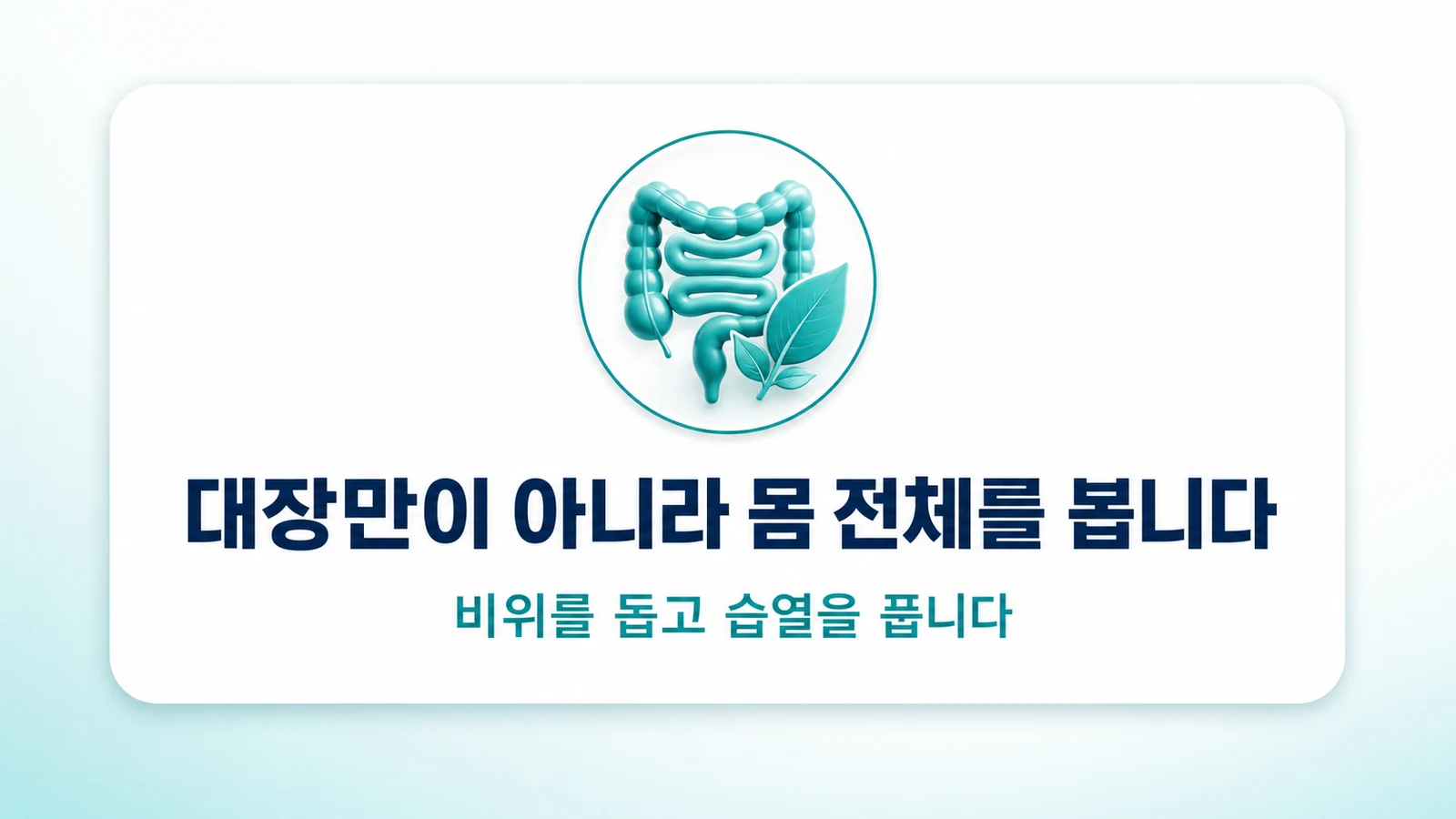 대장만이 아니라 몸 전체를 봅니다