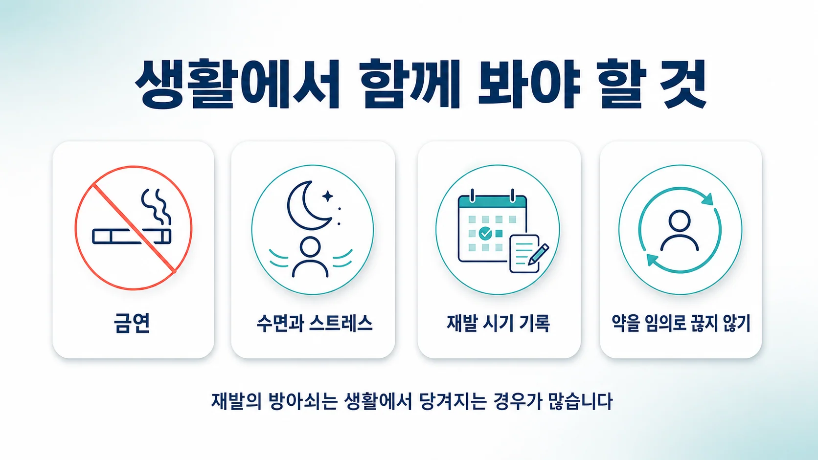 생활에서 함께 봐야 할 항목을 정리한 이미지