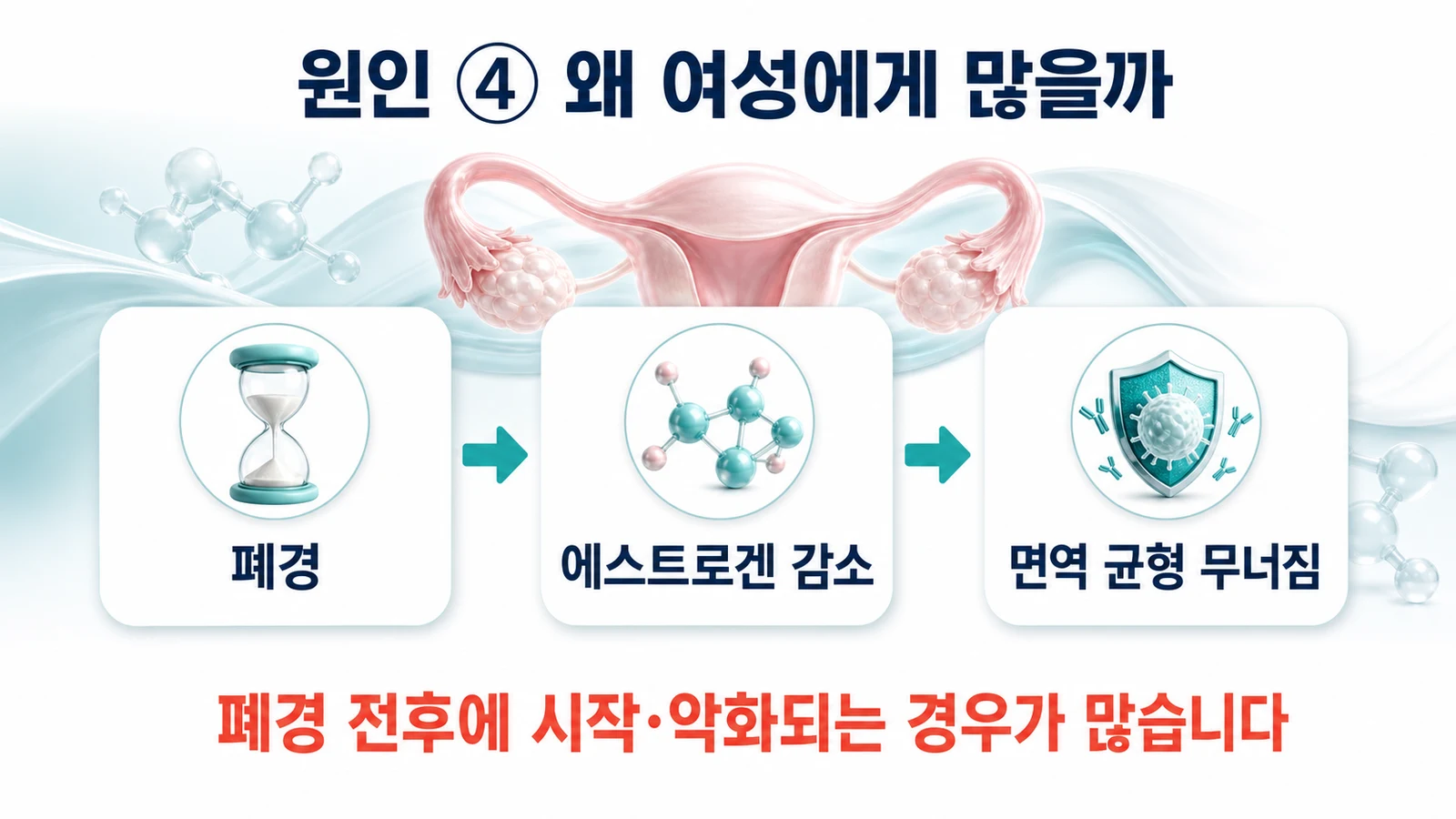 원인 ④ 폐경과 에스트로겐 감소