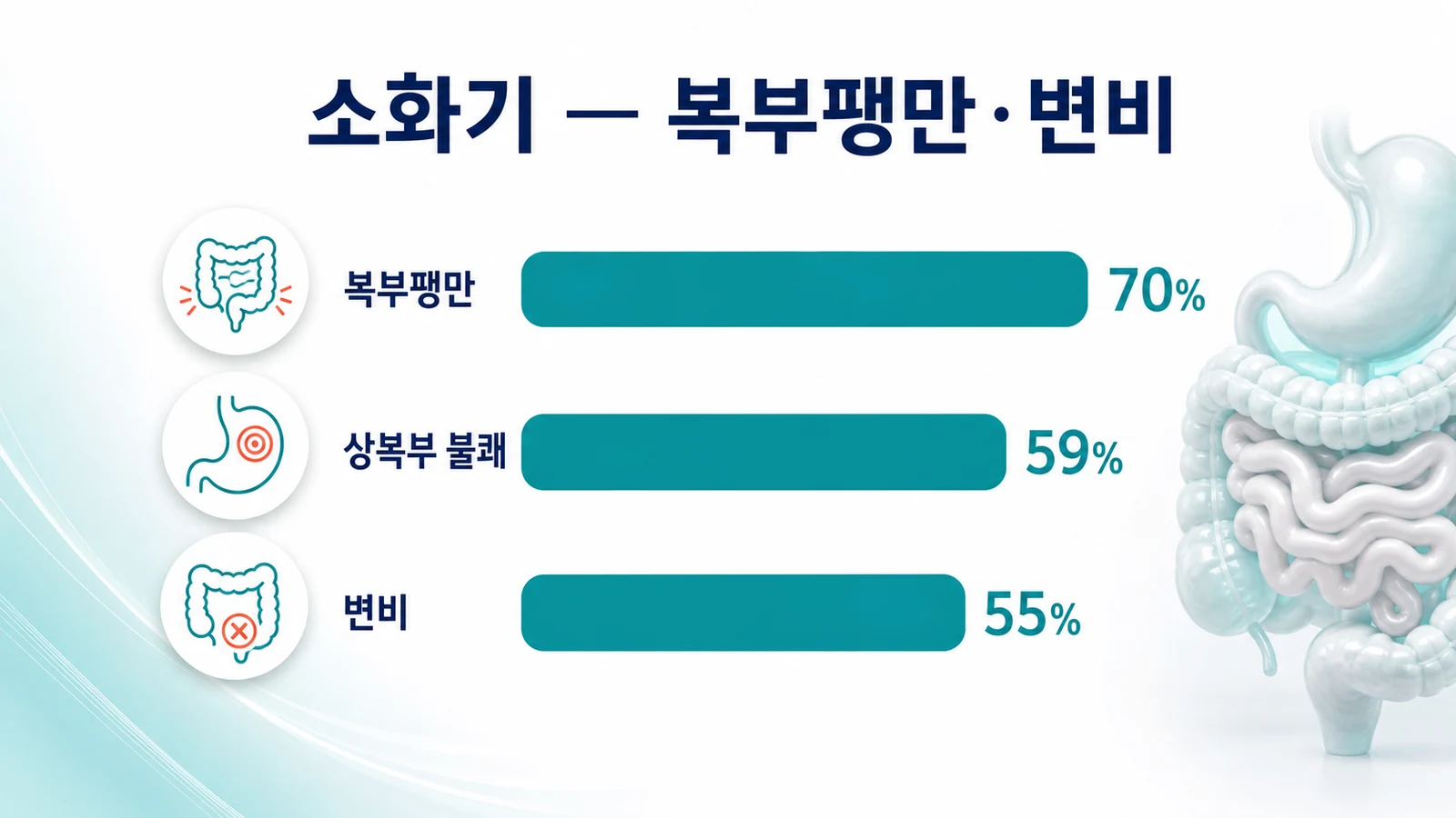 소화기 증상 — 복부팽만·변비