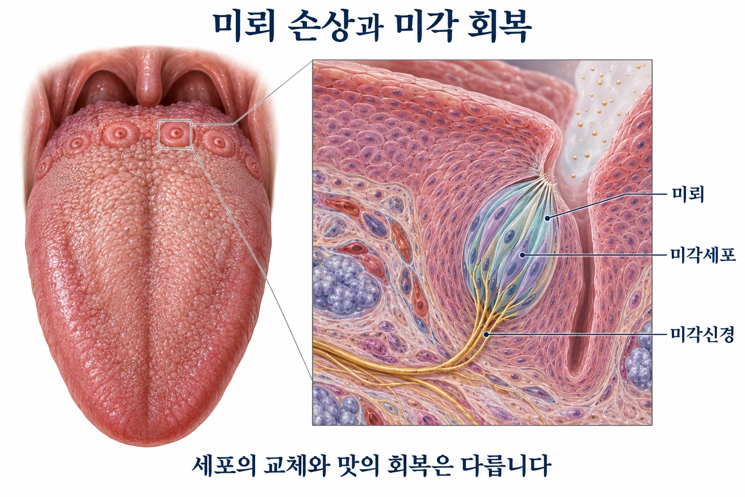 미뢰 손상 원인과 미각 회복 기간: 위축성 위염·영양 결핍·염증은 어떻게 연결될까요?